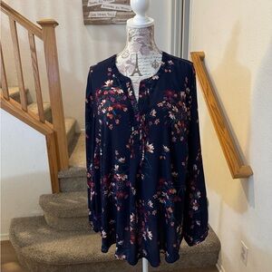 Torrid Navy Floral Top